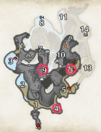 溶岩洞↑ツケヒバキ出現場所マップ