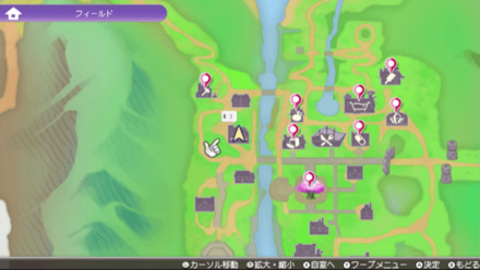 ピンがある場所がメインシナリオの目的地