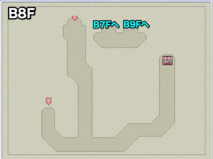 バブイルの塔（地底）B8Fのマップ画像