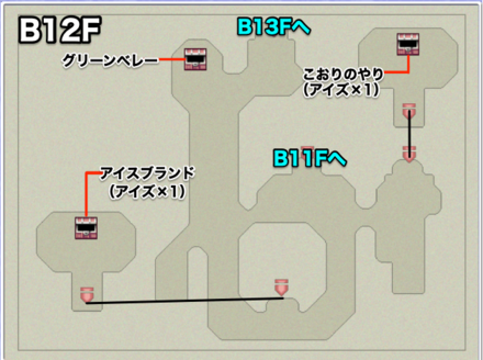 バブイルの塔（地底）B12Fのマップ画像