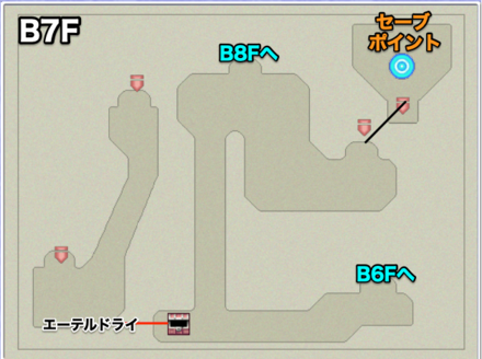 バブイルの塔（地底）B7Fのマップ画像