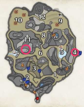 砂原地上ジャギィノスの出現マップ