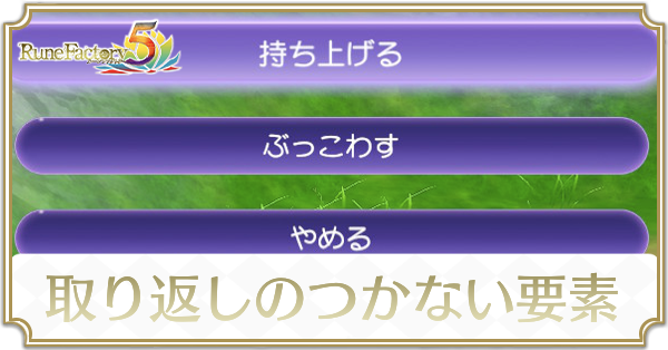 取り返しのつかない要素