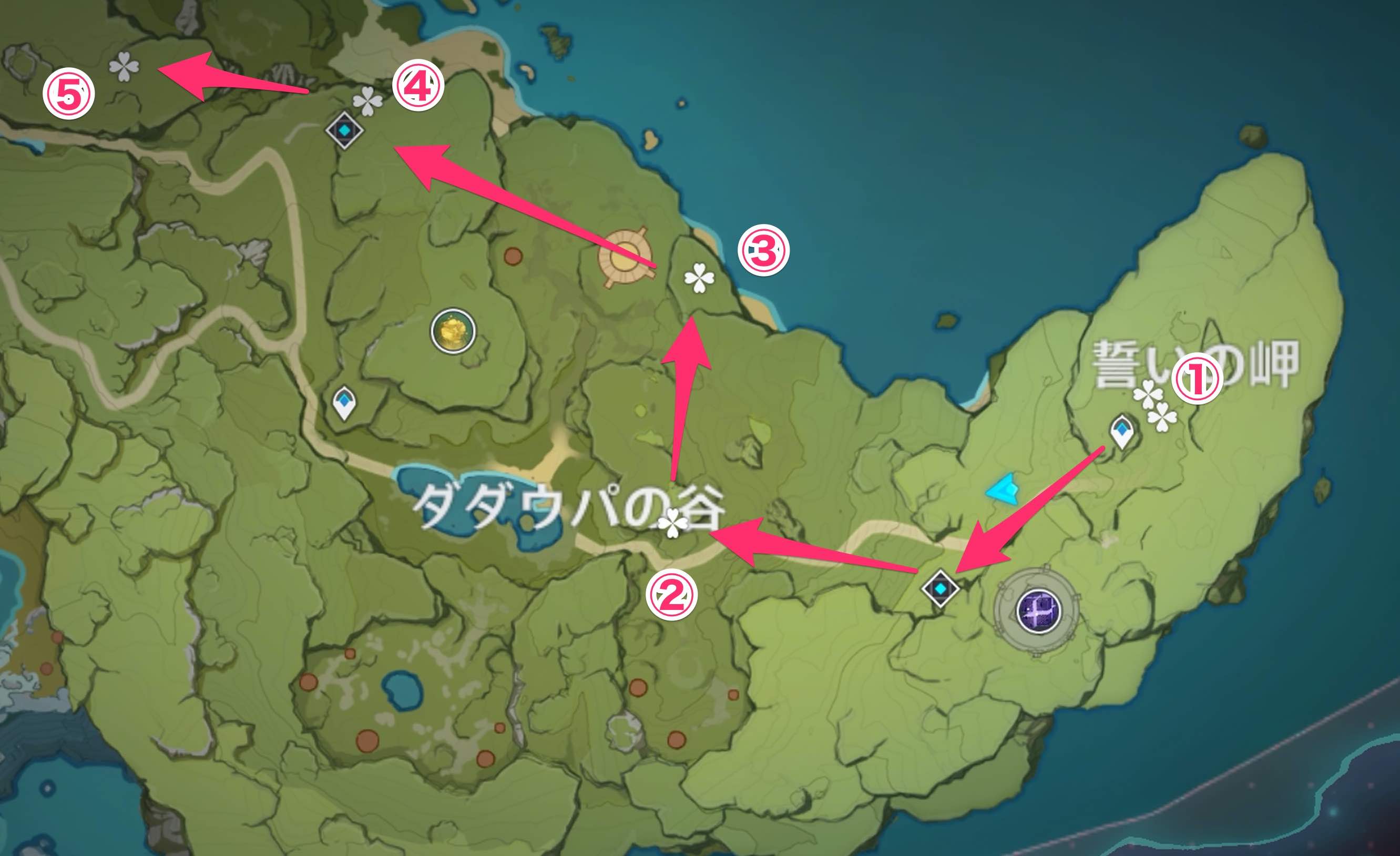 ②風唸りの丘周辺ルート