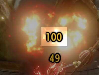 爆破100ダメージ