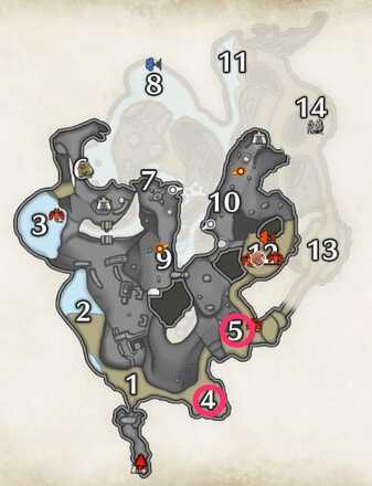 溶岩洞↑リノプロス出現場所マップ