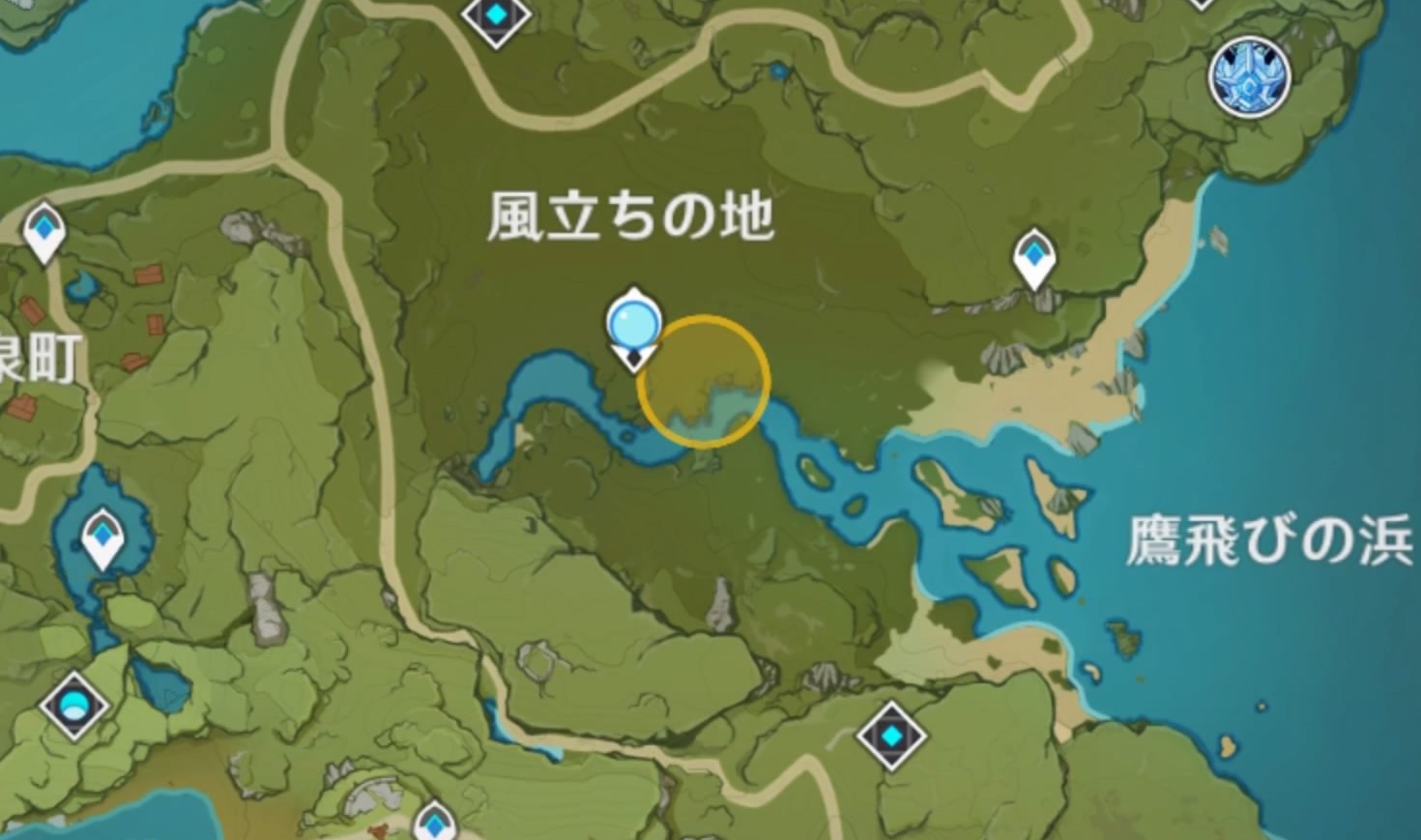 変わったヒルチャールがいる風立ちの地へ向かう