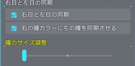 瞳の大きさや目の細かい調整が可能