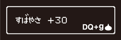 すばやさ+30の刺繍布タグ付き