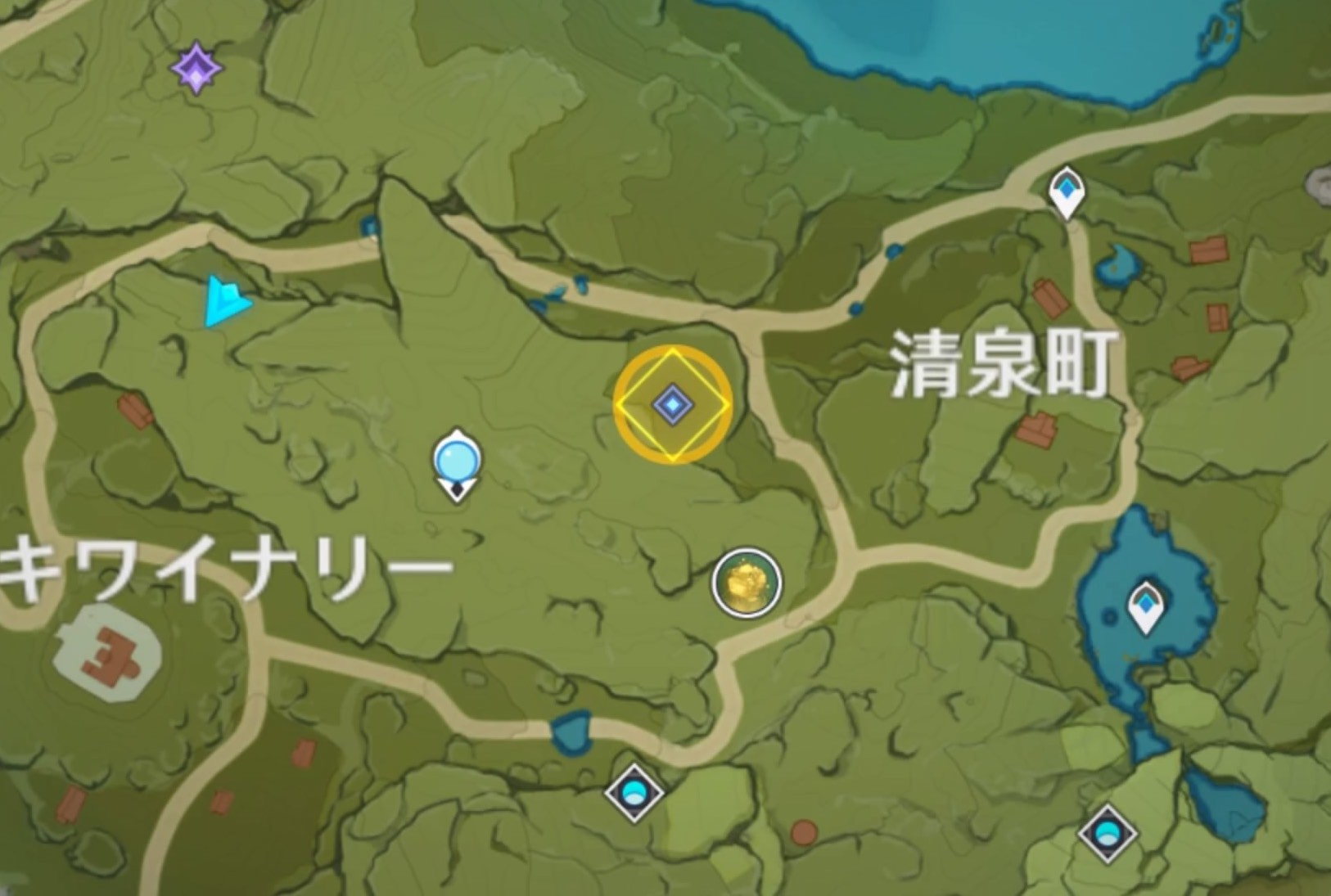 ヒルチャールに指定された場所へ向かう