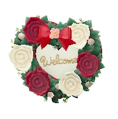 ウェディングのドアプレートのレッド×ホワイトの画像