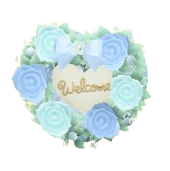 ウェディングのドアプレートのブルーの画像