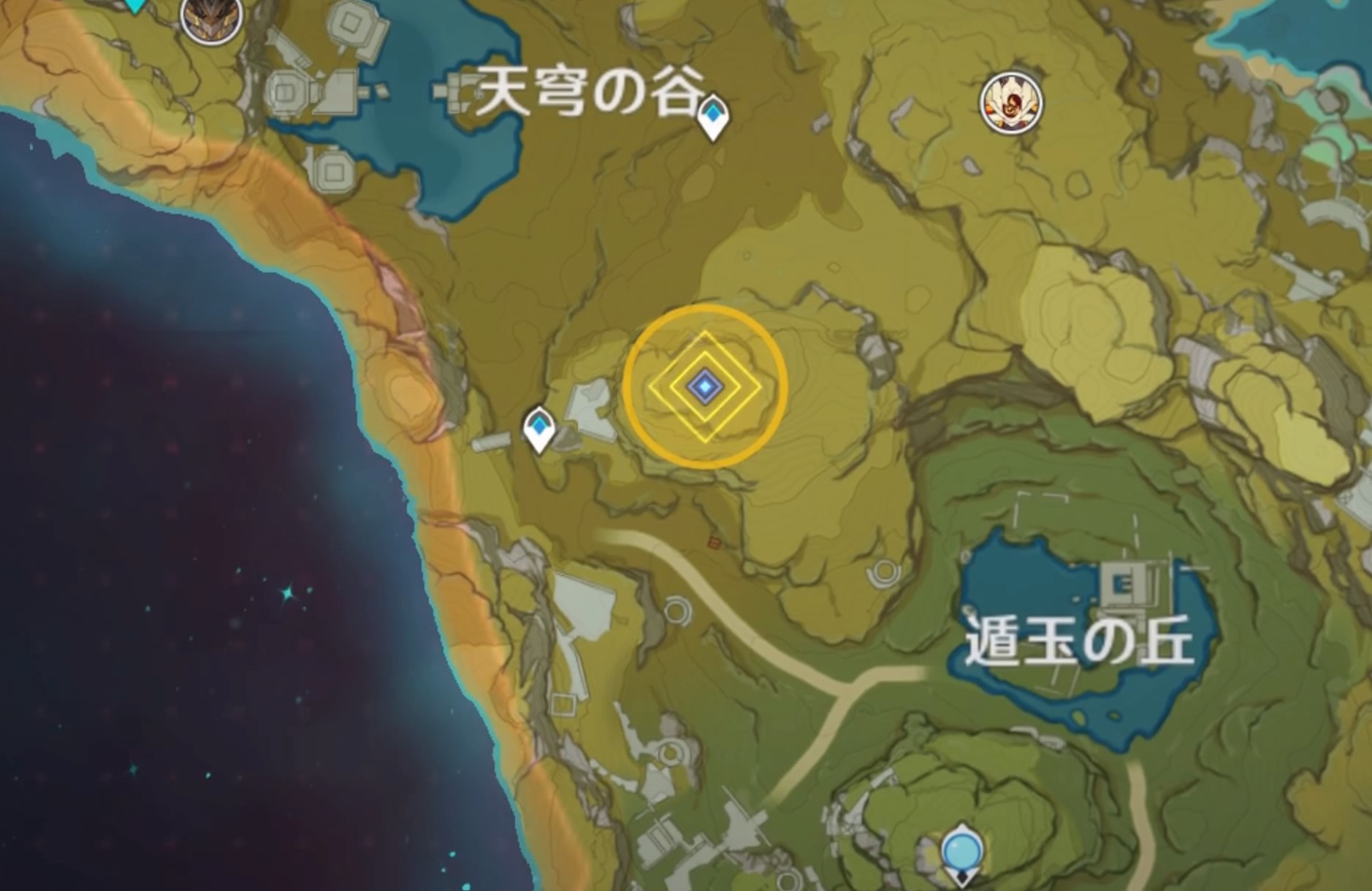 遁玉の丘付近に向かう