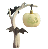 ハロウィンなスタンドのモノクロの画像