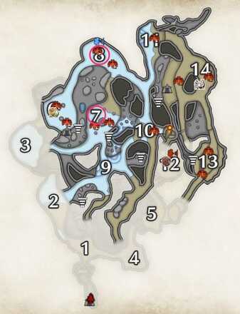 溶岩洞↓ガライーバ出現場所マップ