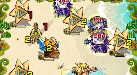 敵に複数体触れてから攻撃