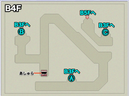 バブイルの塔（地上）B4Fのマップ画像