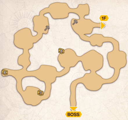 ケルブ溶岩洞のマップ2F