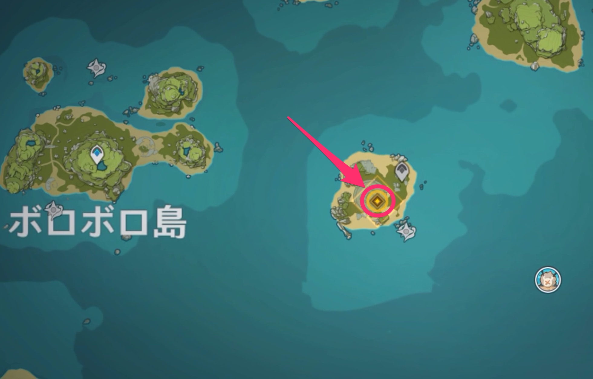 中央の踏み台に行く