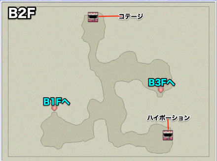 幻獣の洞窟B2Fのマップ画像