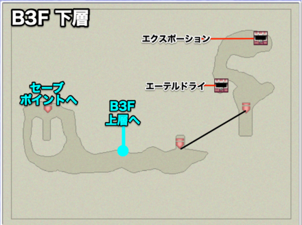 封印の洞窟B3F下層のマップ画像