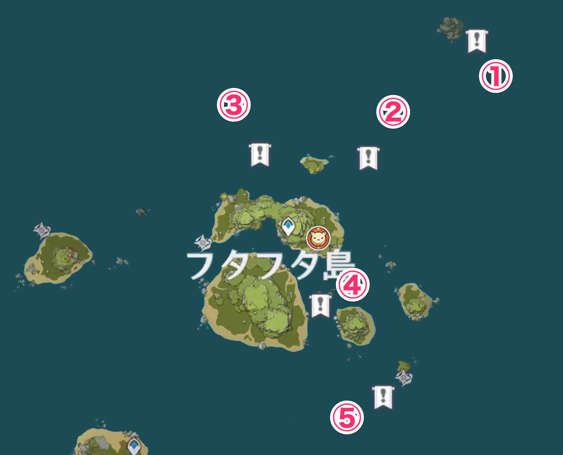 フタフタ島近海で発生する泡の場所