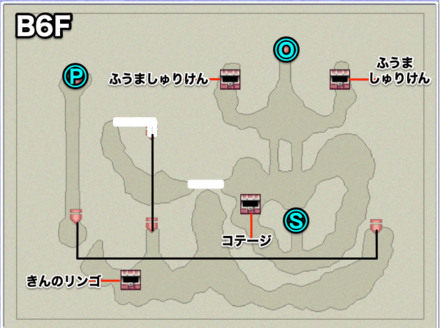 月の地下渓谷B6Fのマップ画像