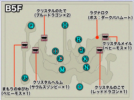 月の地下渓谷B5Fのマップ画像