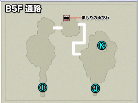 月の地下渓谷B5F通路のマップ画像