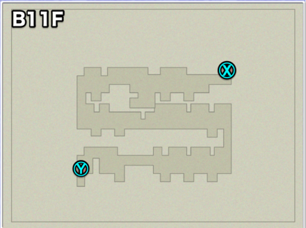 月の地下渓谷B11Fのマップ画像
