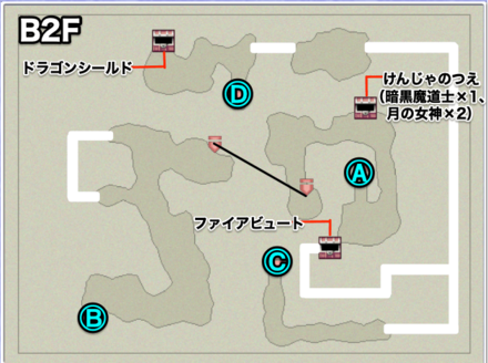 月の地下渓谷B2Fのマップ画像