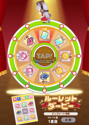 コインでルーレットを回してアイテムゲット