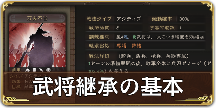 武将継承の基本