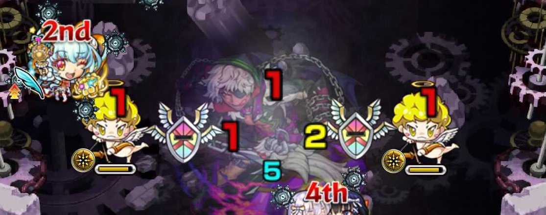 天使が反撃で防御アップバフ