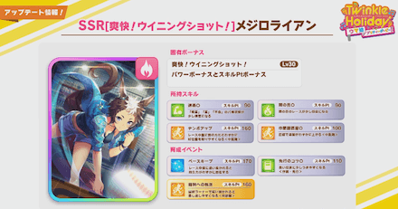 新規サポート「メジロライアン(根性SSR)」が登場