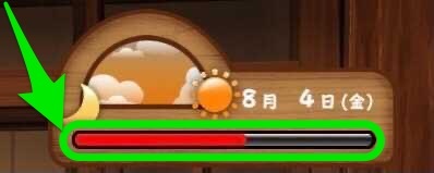 赤のゲージがスタミナ