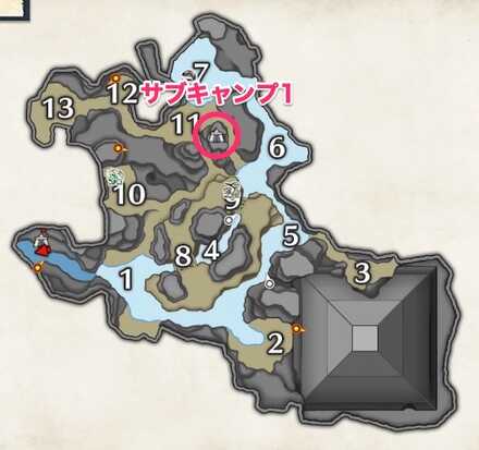 水没林のサブキャンプの場所