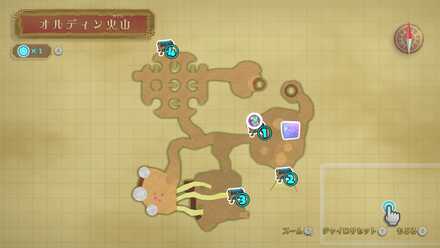 オルディン火山地下のマップ