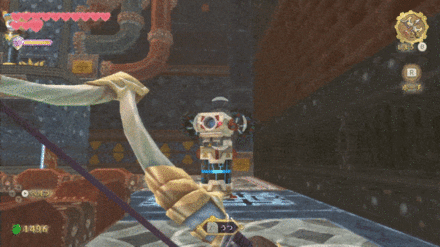 弓で頭部を射抜く