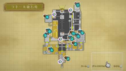 ラネール錬石場のマップ