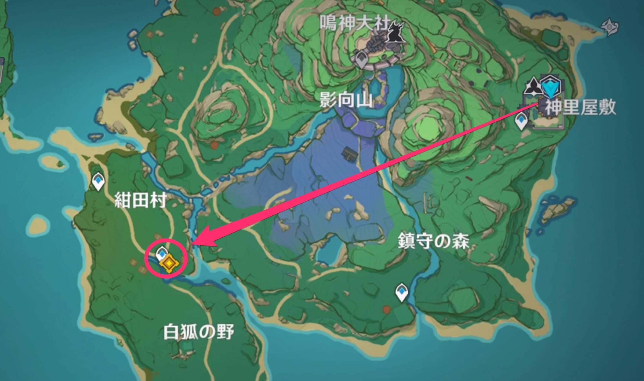 紺田村の状況を調べに行く