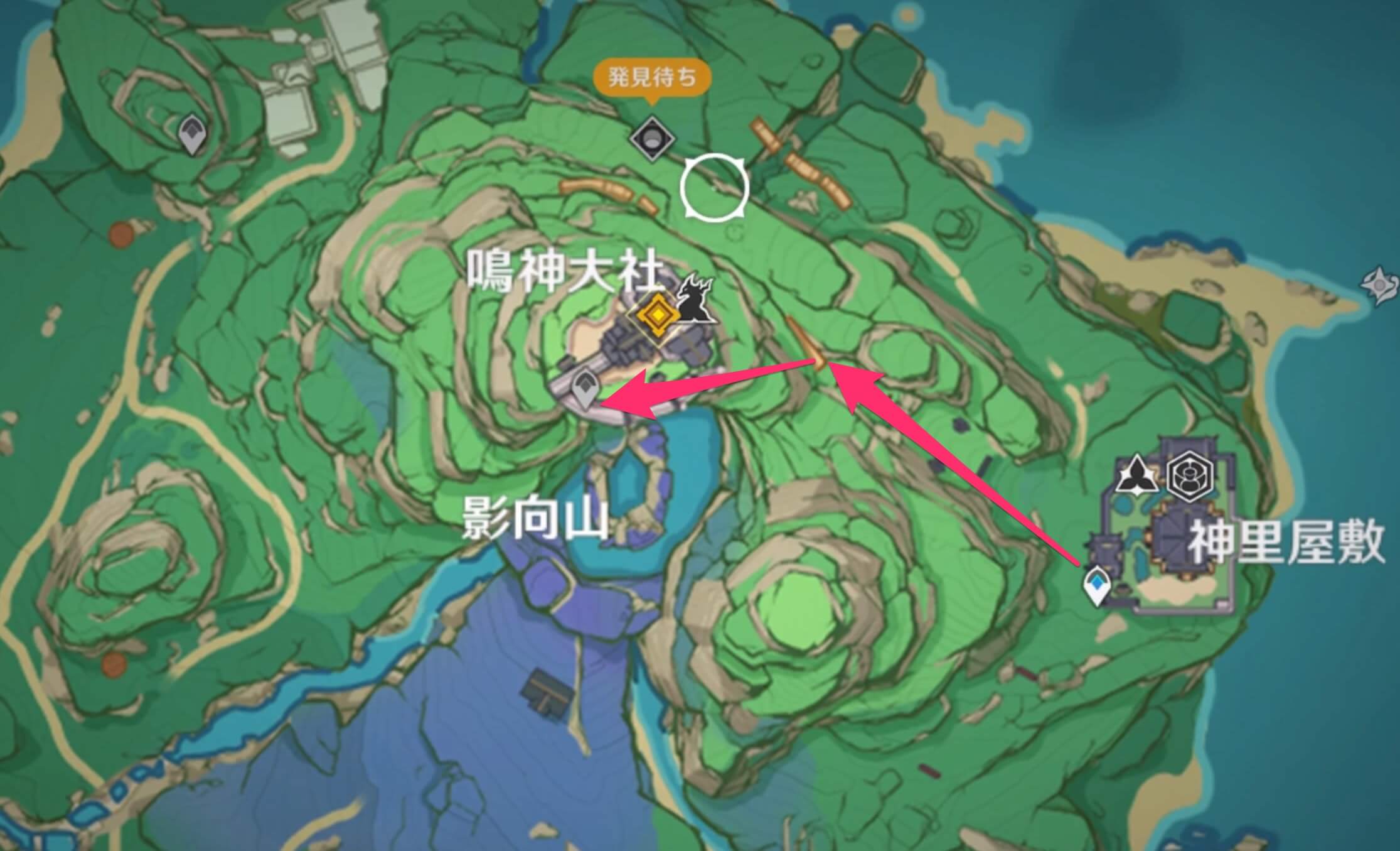 鳴神大社へは神里屋敷の方向から向かおう