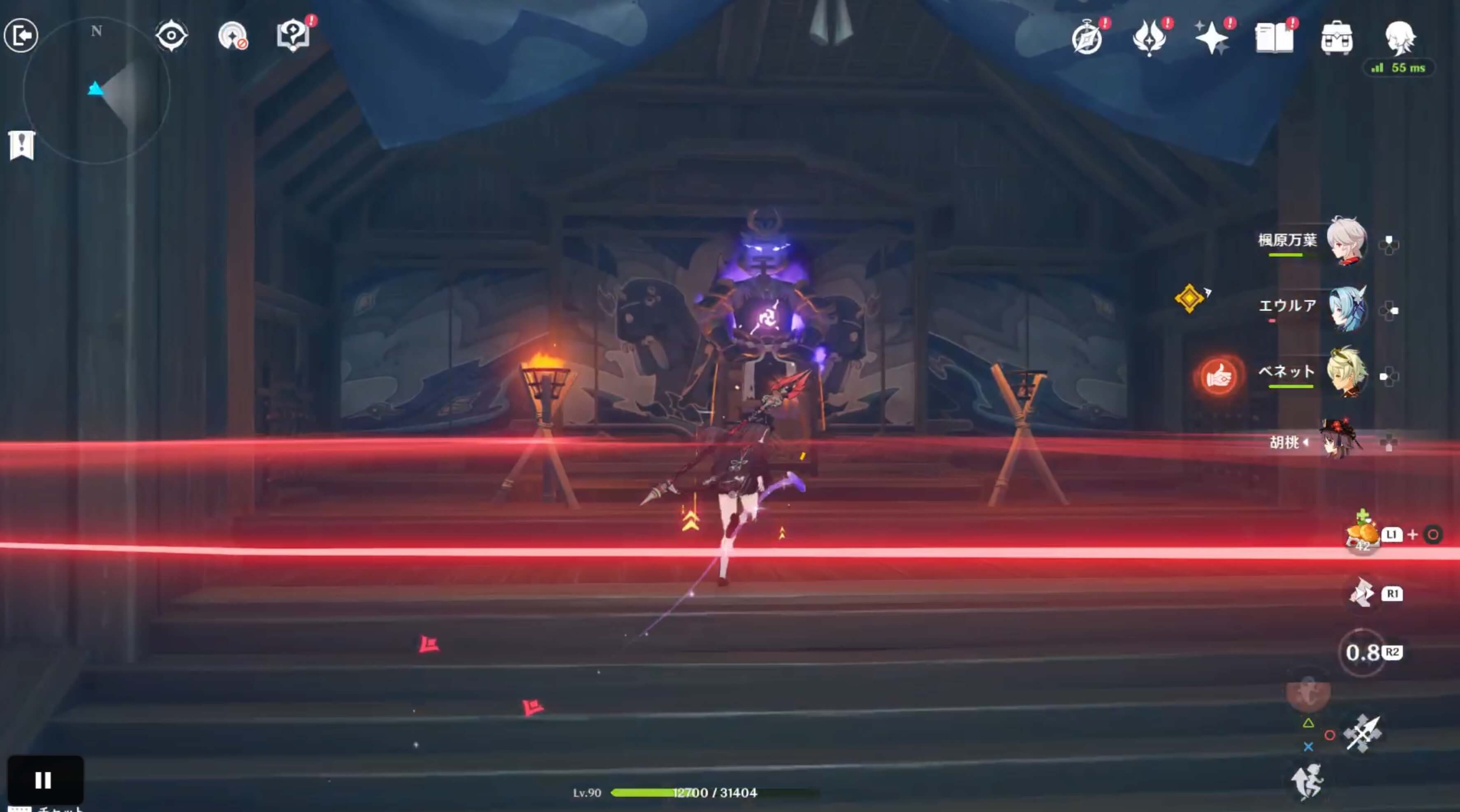 部屋には甲冑の強化ギミックがあるため素早く閉じる