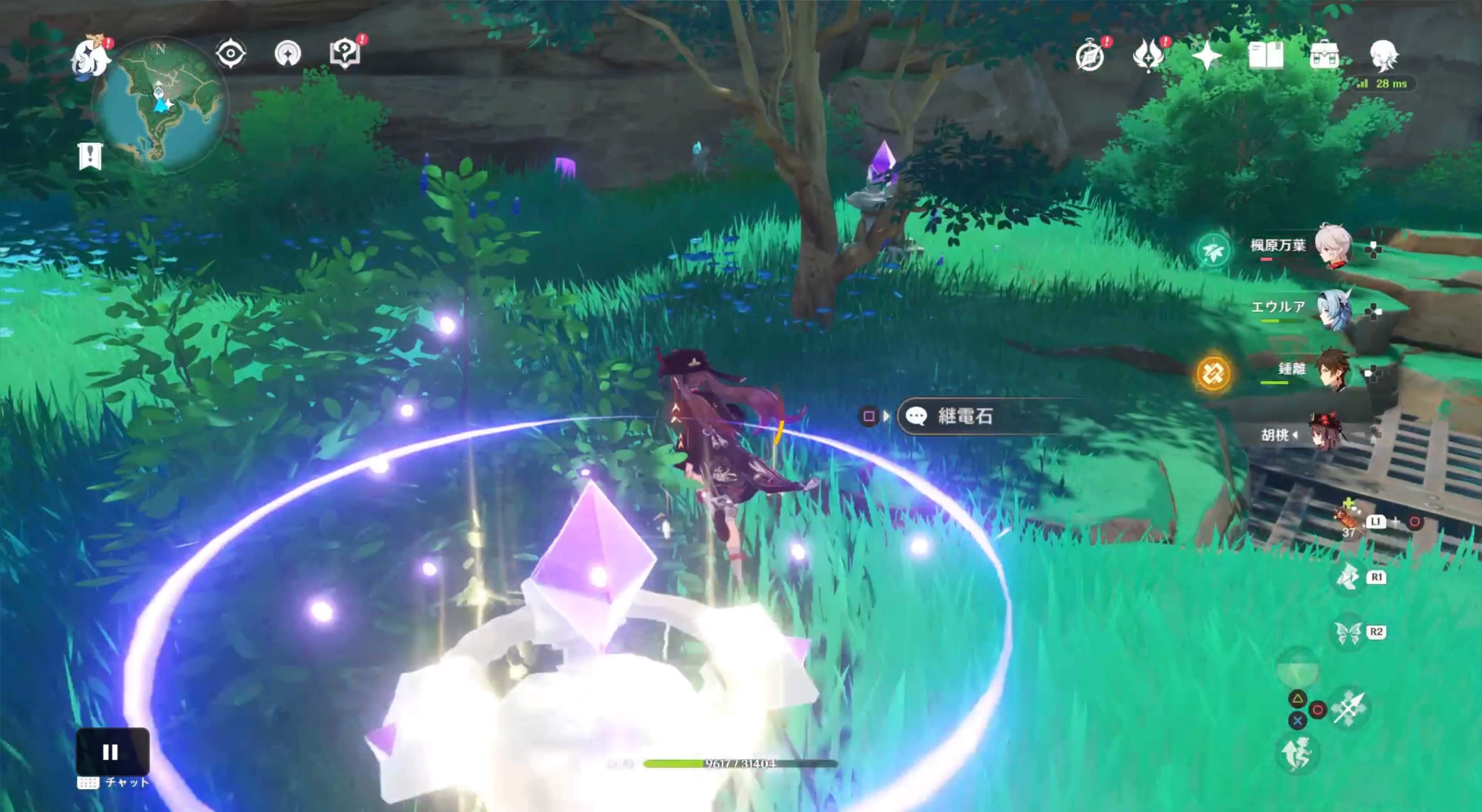 放電石と集電石の間に継電石を置く