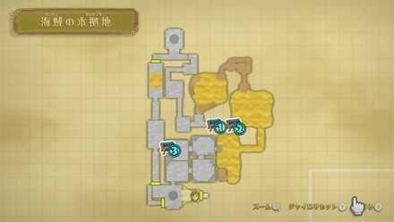 海賊の本拠地内部のマップ