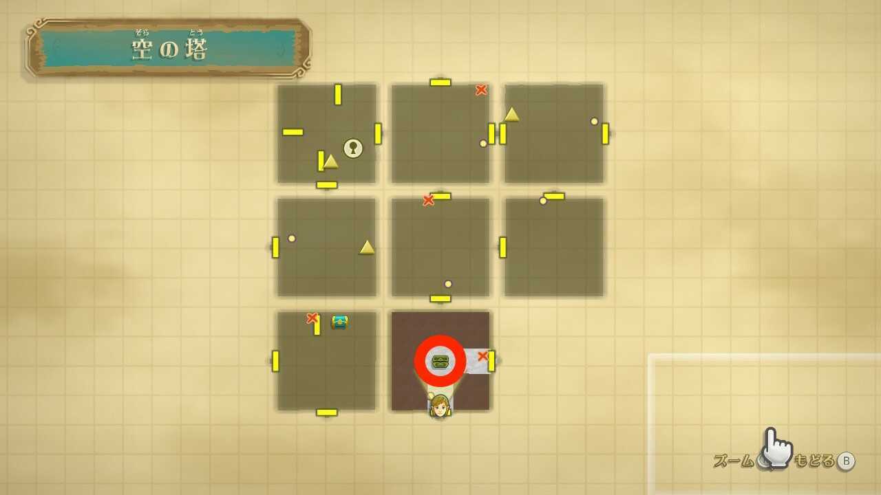 ダンジョンの地図の場所