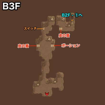 祭壇の洞窟B3F：ピクセルマップ