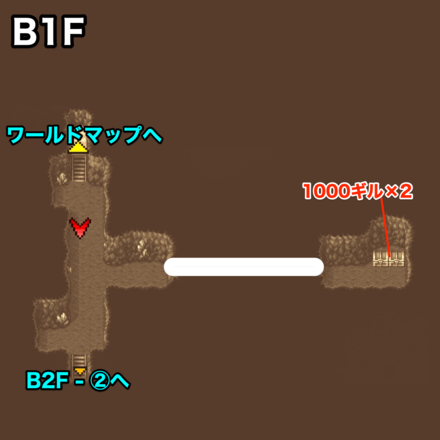祭壇の洞窟B1F：ピクセルマップ