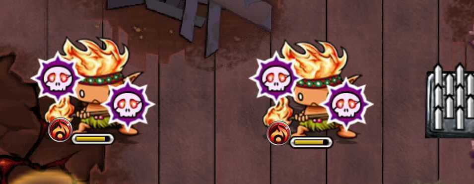 ドクロを倒すと防御ダウン