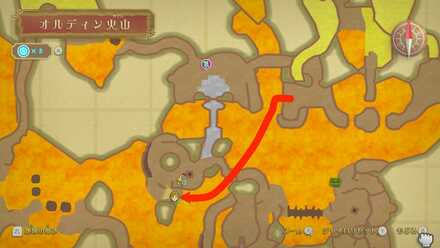 岩の足場のルート